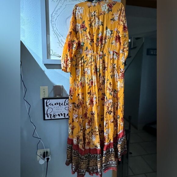 FARM Rio Anthropologie Soigne Floral Wrap Maxi Dress Size L NWT - Picture 2 of 15